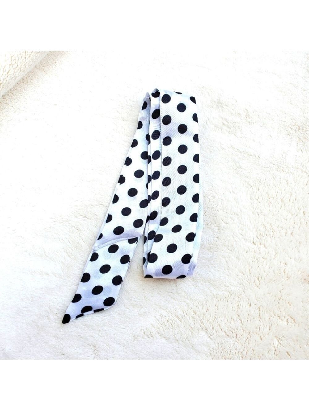 Twilly Scarf Polka Dot Black White